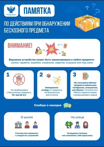 Памятка по действиям при обнаружении предмета